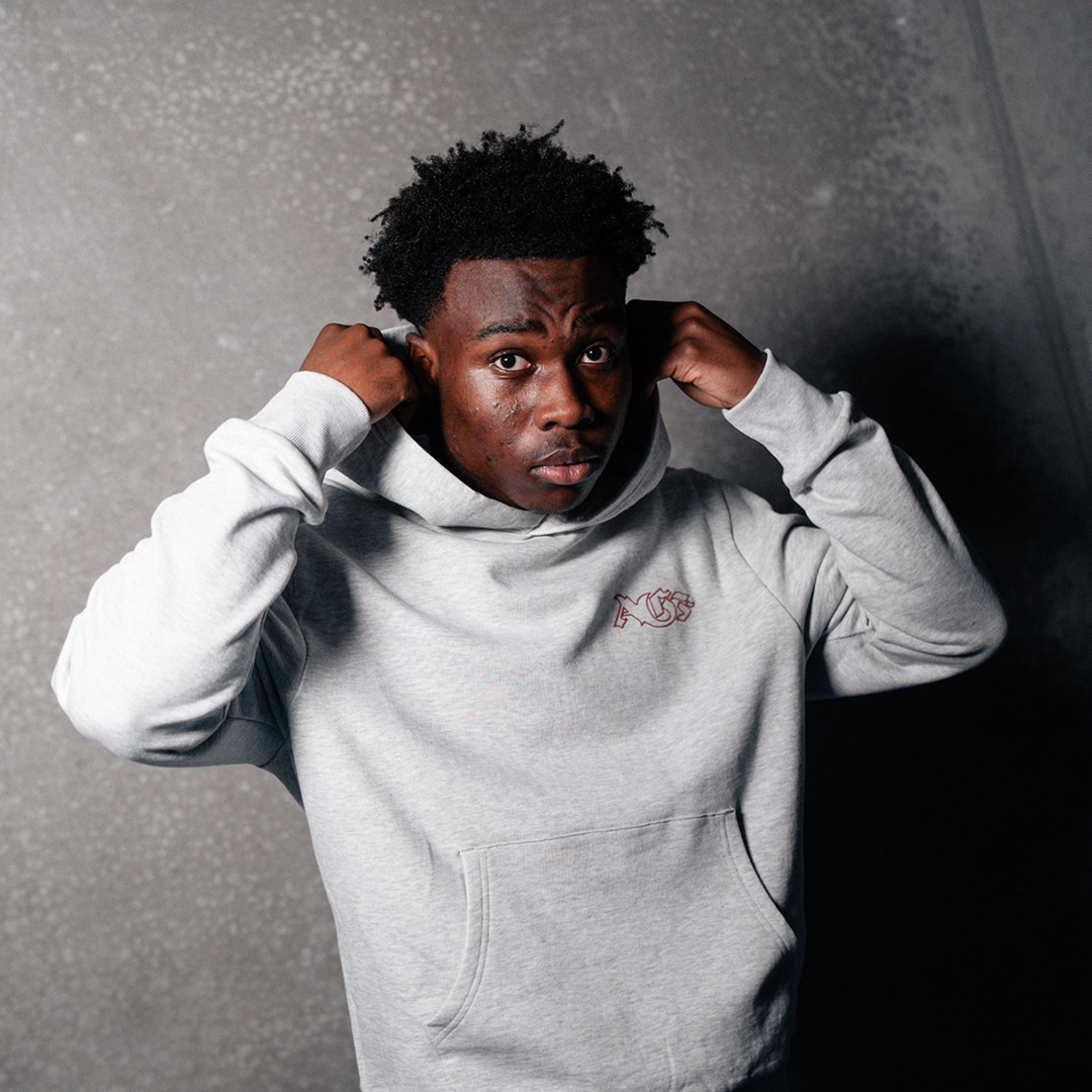 AGF x 1880 Blockstyle Regular Fit Sweat Hoodie - Cloud grey
